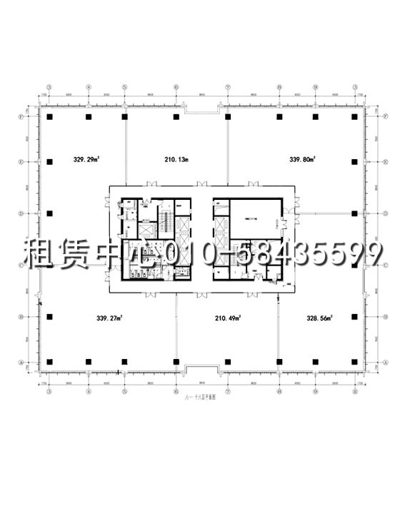 宝钢大厦标准层平面图